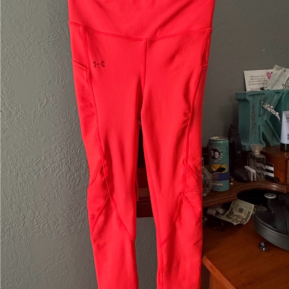Under Armour Coral Red Compression Leggings